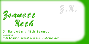 zsanett meth business card